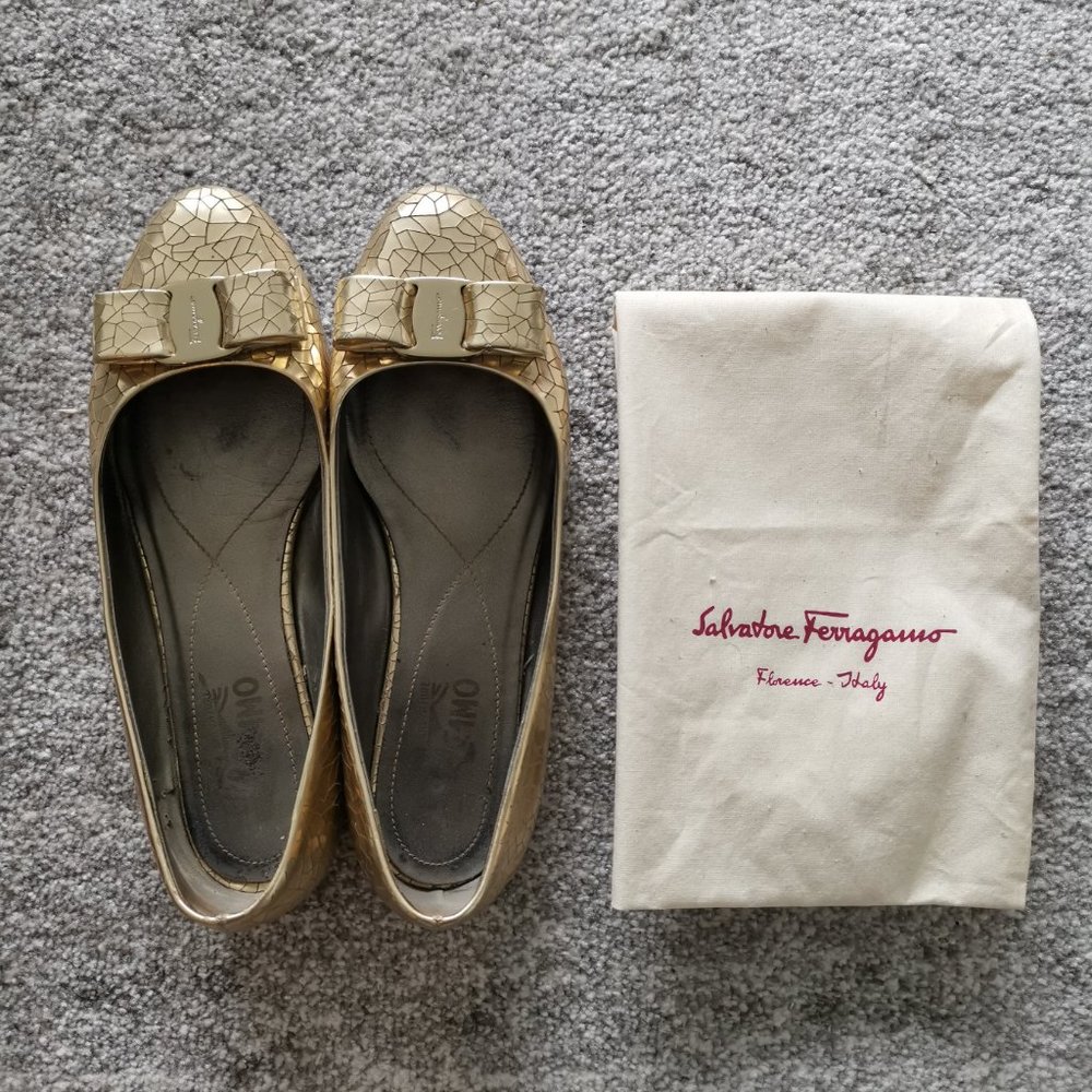 Salvatore Ferragamo | Gold Varinamosa Ballet Flat